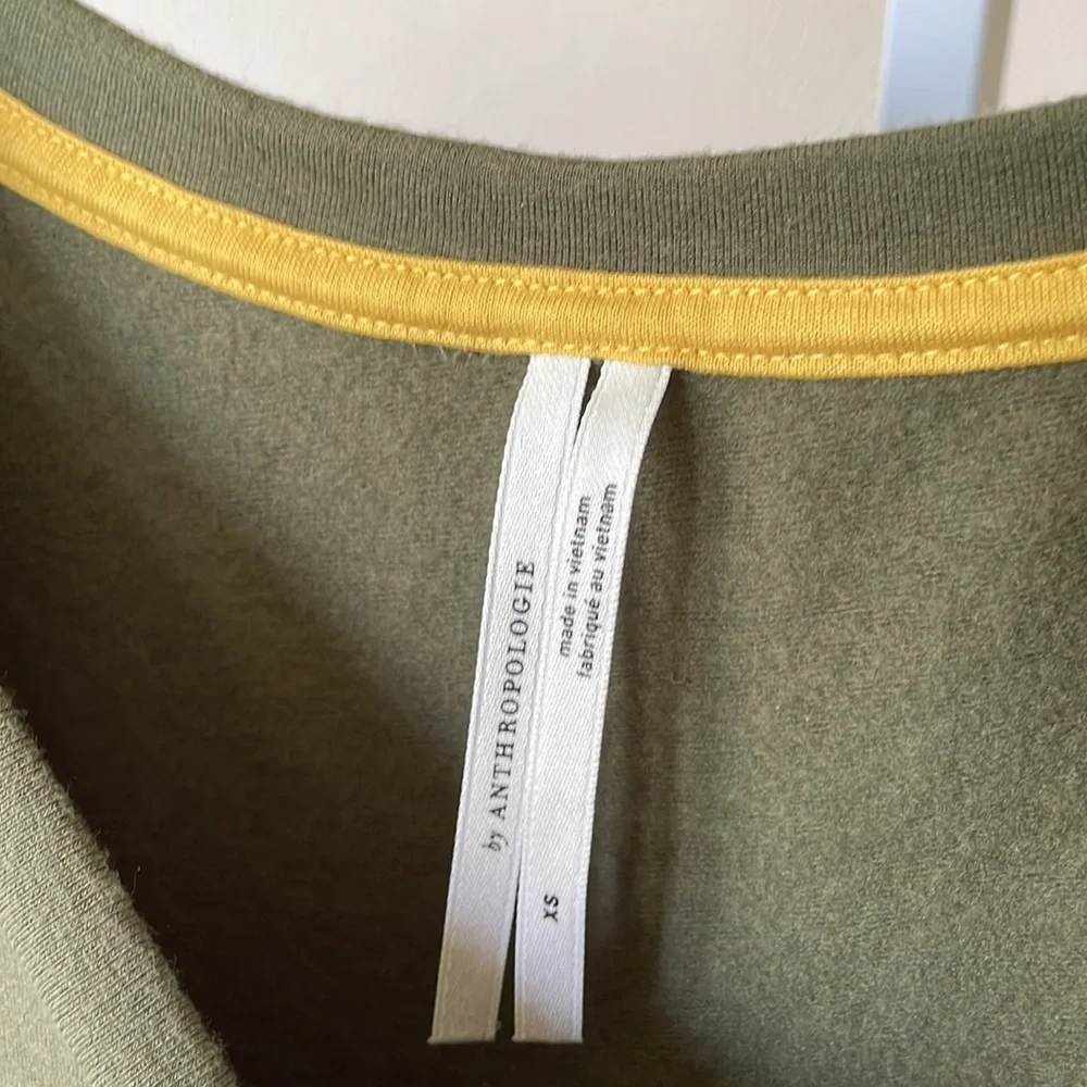 Anthropologie Thalia dolman sleeve green fleece midi dress - Picture 3 of 12